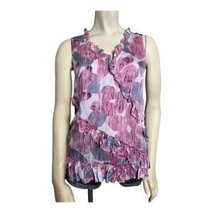 Banana Republic Silk Sleeveless Floral Blouse Shirt Top XS